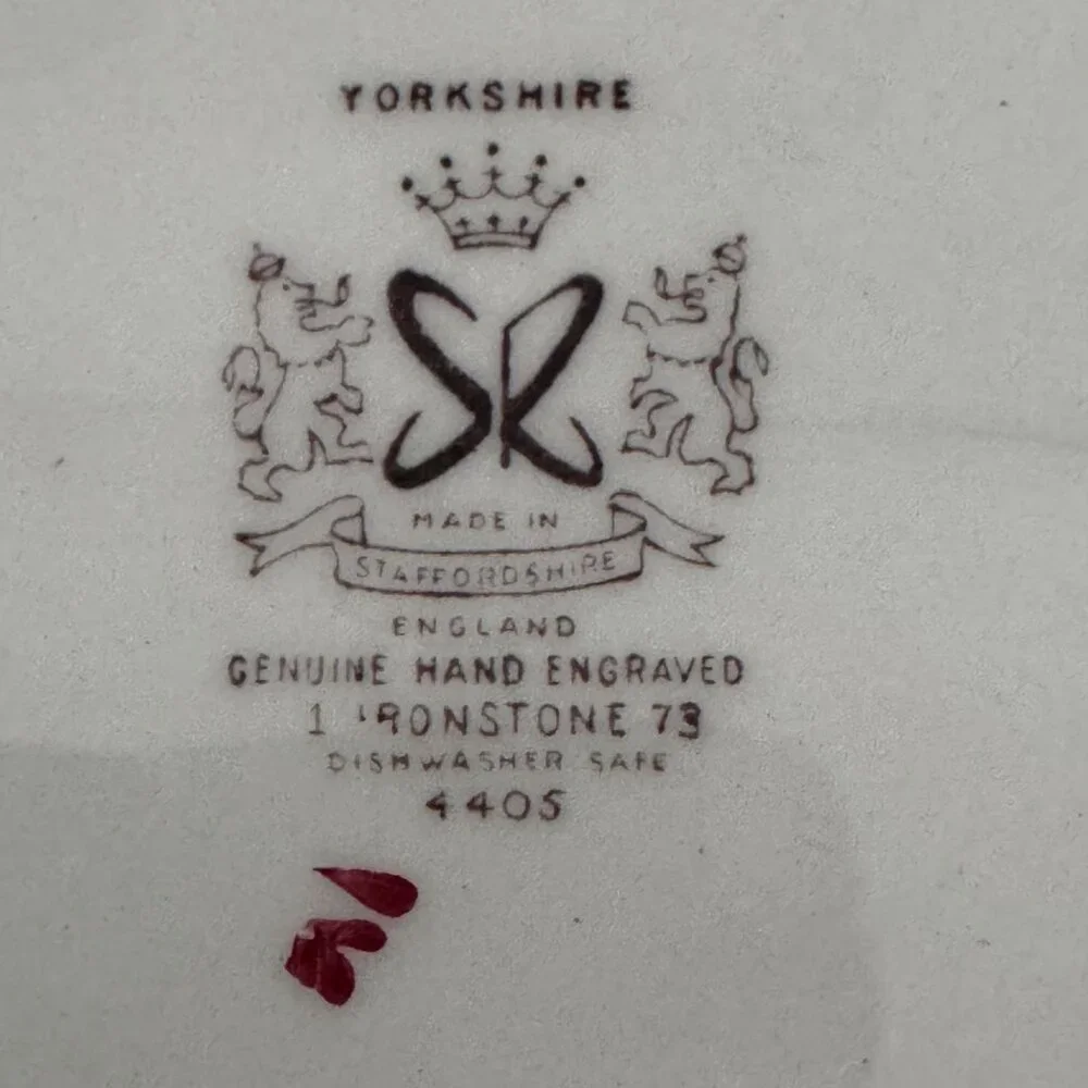 3 Yorkshire Staffordshire England Hand-Engraved Ironstone Bowls Oval Round 4405 - Picture 7 of 11